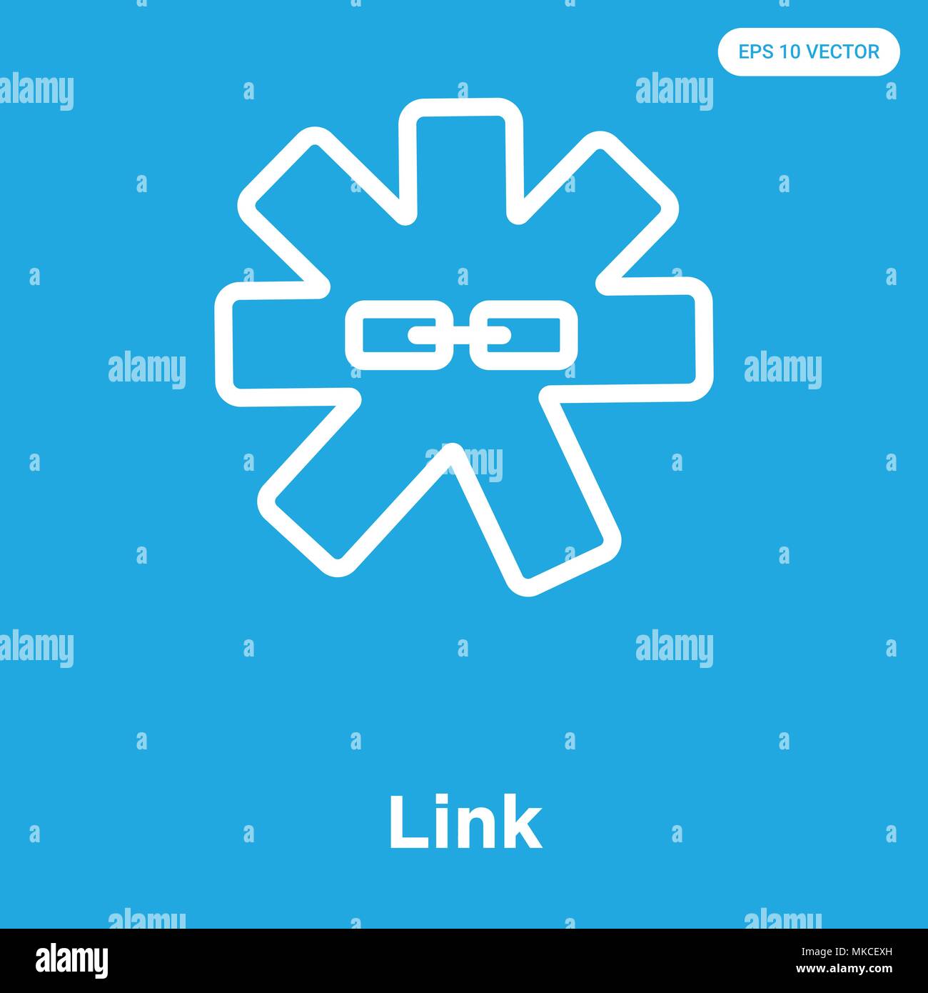 Link vector icon isolated on blue background, sign and symbol Stock ...