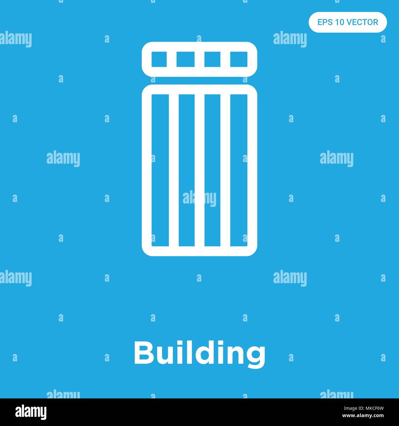 Building vector icon isolated on blue background, sign and symbol Stock ...