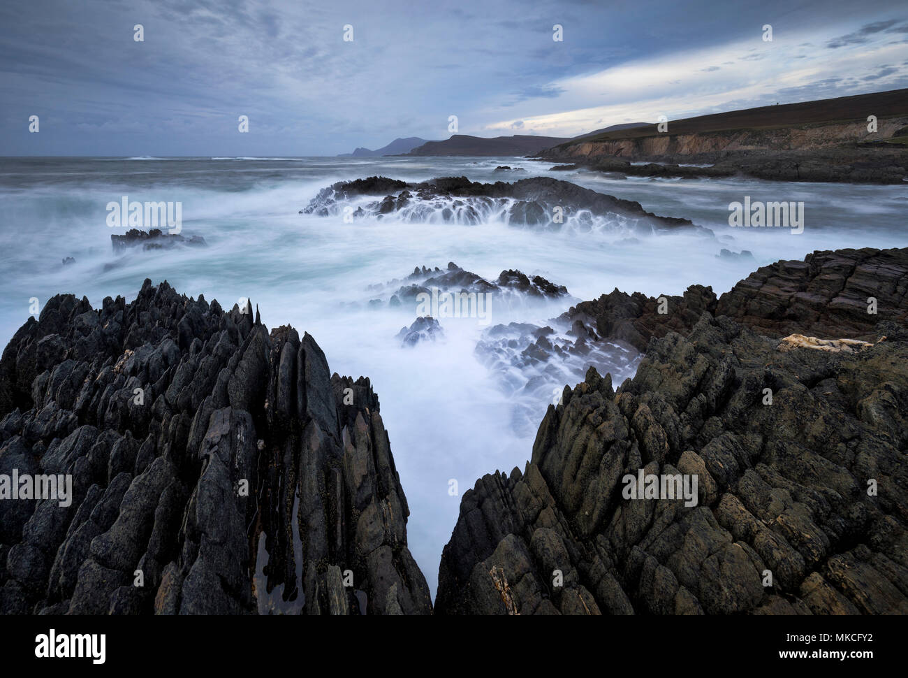 Dramatic Seas over the Coastline of Achill Island, County Mayo Ireland Stock Photo