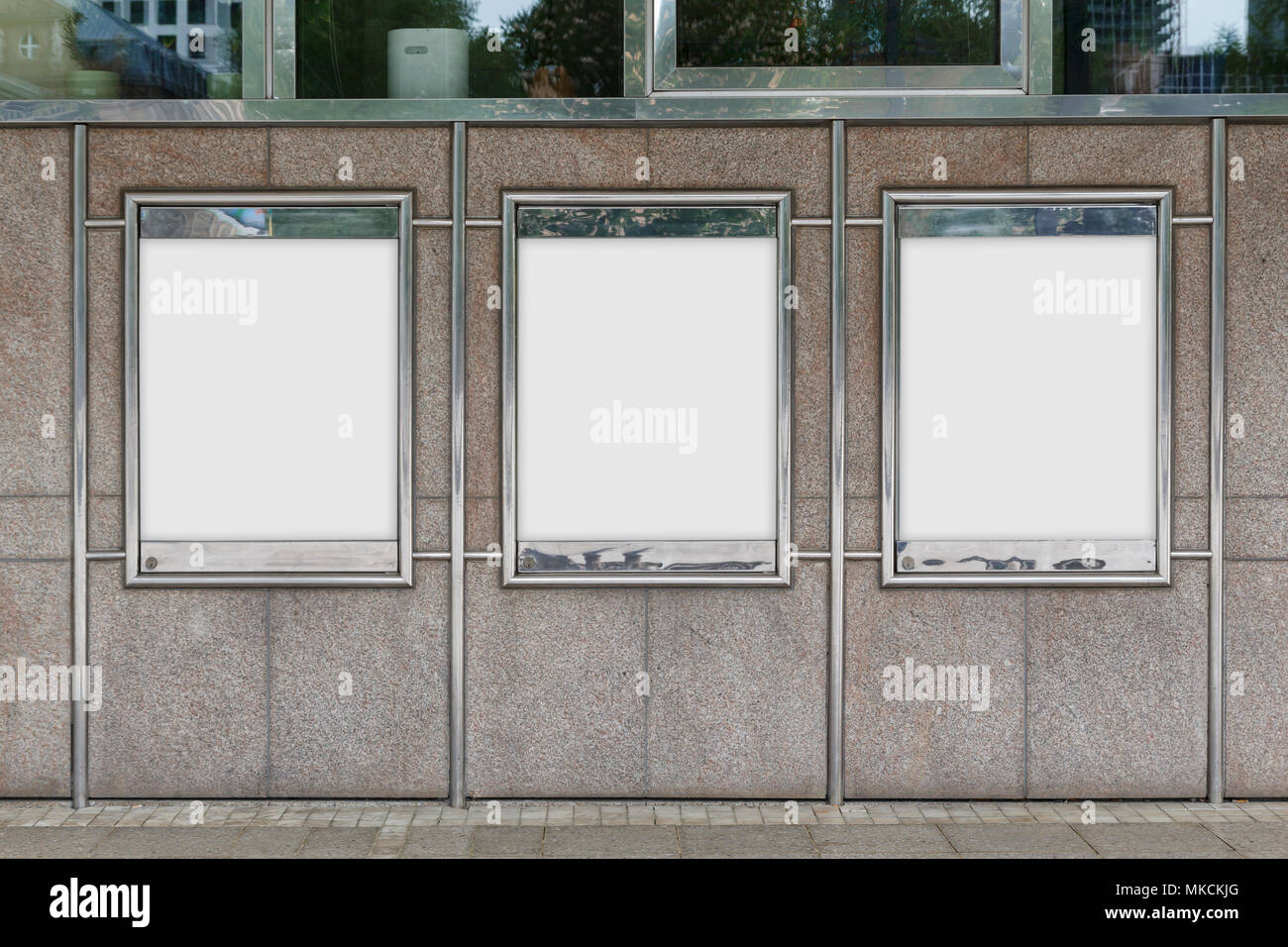 Three blank bulletin board mock up for free advertising Stock Photo