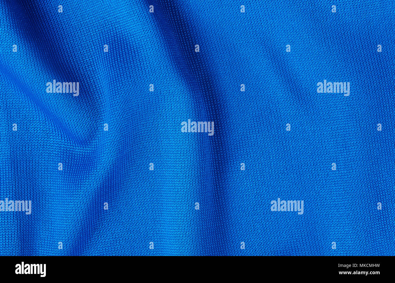 Blue synthetic fabric texture with copy space Stock Photo