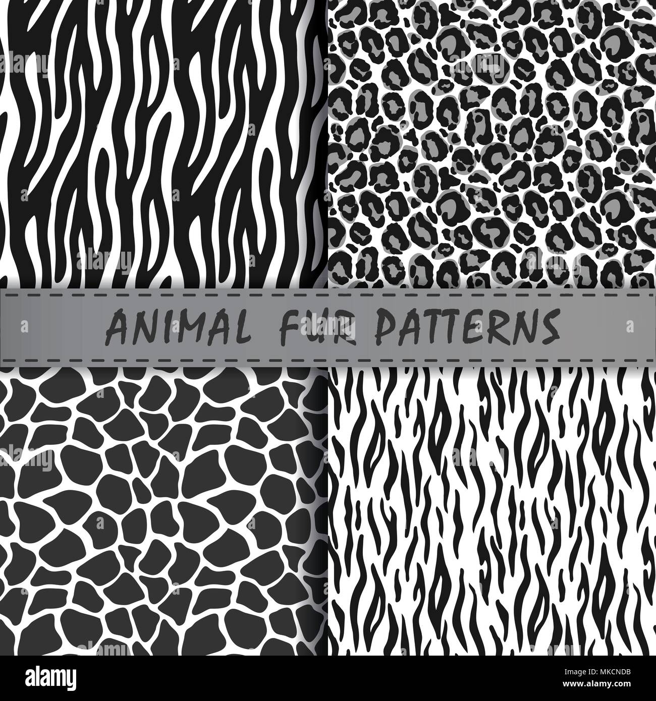 Vector seamless patterns set with animal skin texture. Repeating animal ...