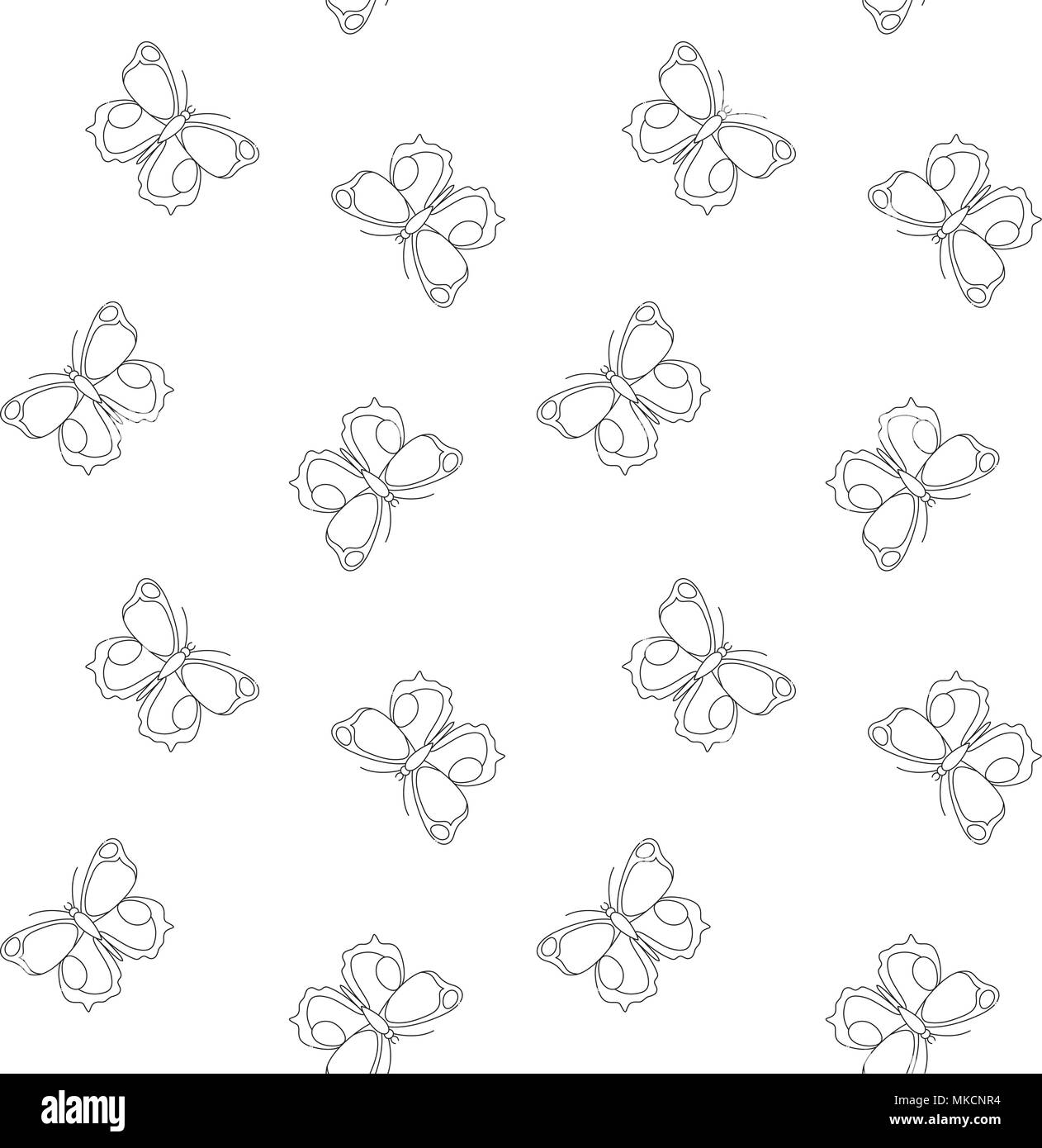 Butterfly seamless pattern. Repeating butterfly background for textile design, wrapping paper
