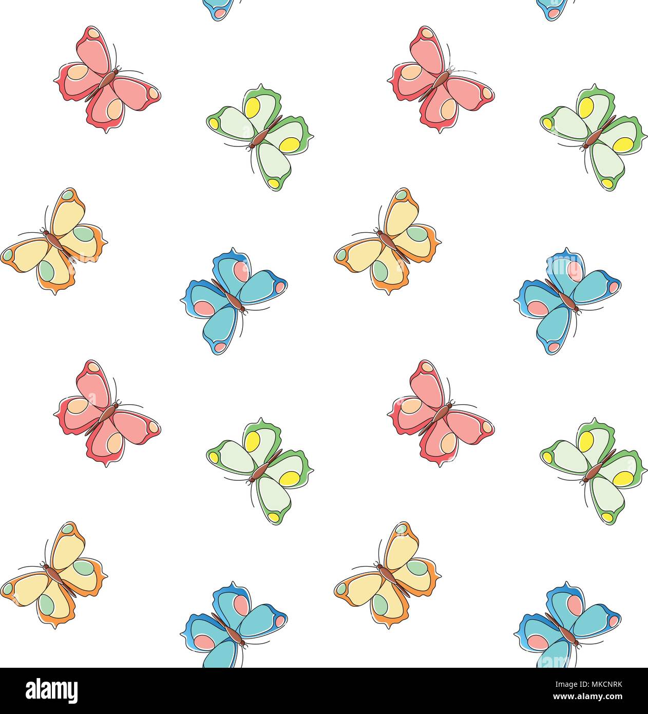 Butterfly seamless pattern. Repeating butterfly background for textile