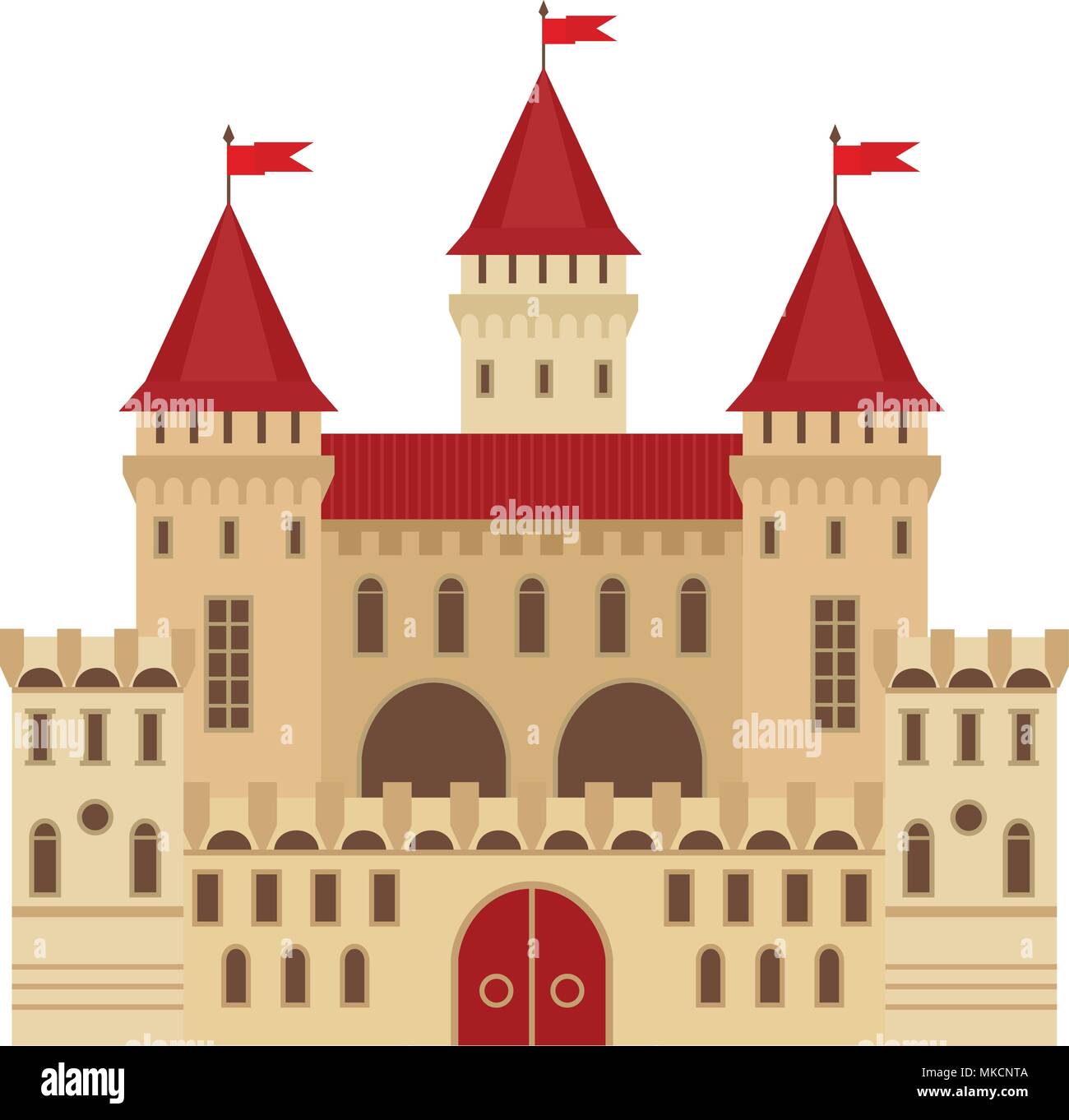 Vector illustration of a castle in flat style. Medieval stone fortress.  Abstract fantasy castle can be used in books, game background, web design,  ban Stock Vector Image & Art - Alamy