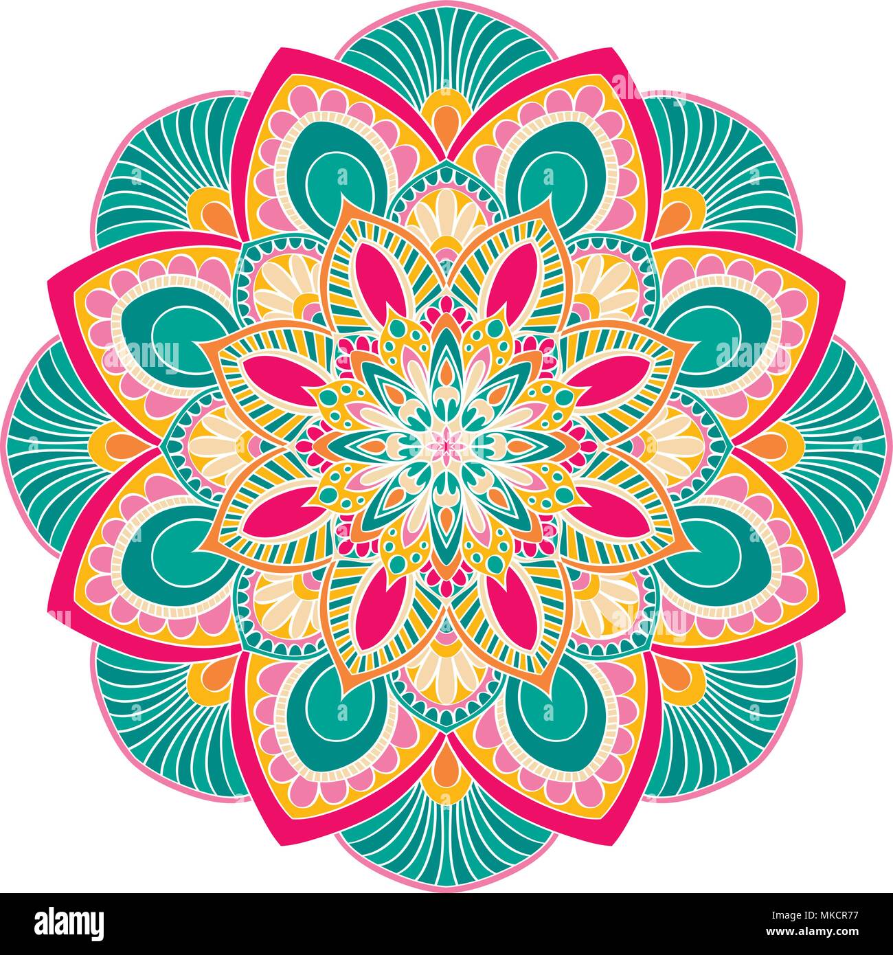 Vector Mandala ornament. Vintage decorative elements. Oriental round
