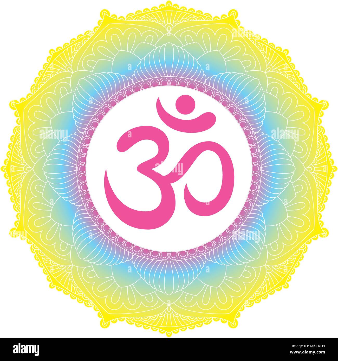 Mandala Ornament With Om Aum Symbol Vintage Decorative Elements Hand Drawn Background Islam Arabic Indian Ottoman Motifs Stock Vector Image Art Alamy