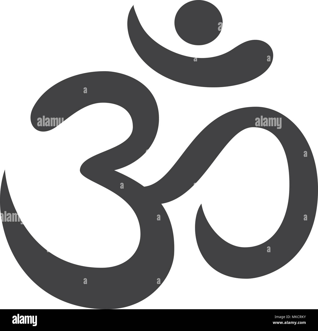 Aum Om Ohm symbol. Hinduism, buddism symbol. Stock Vector