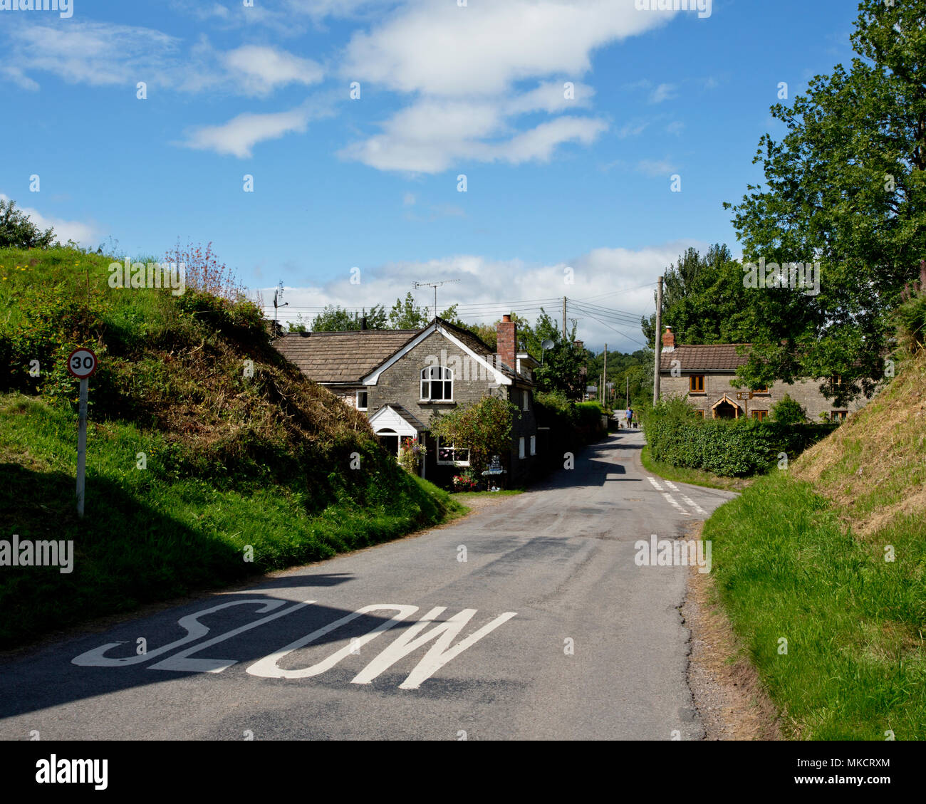 Village road in Longtown Herefordshire Stock Photo