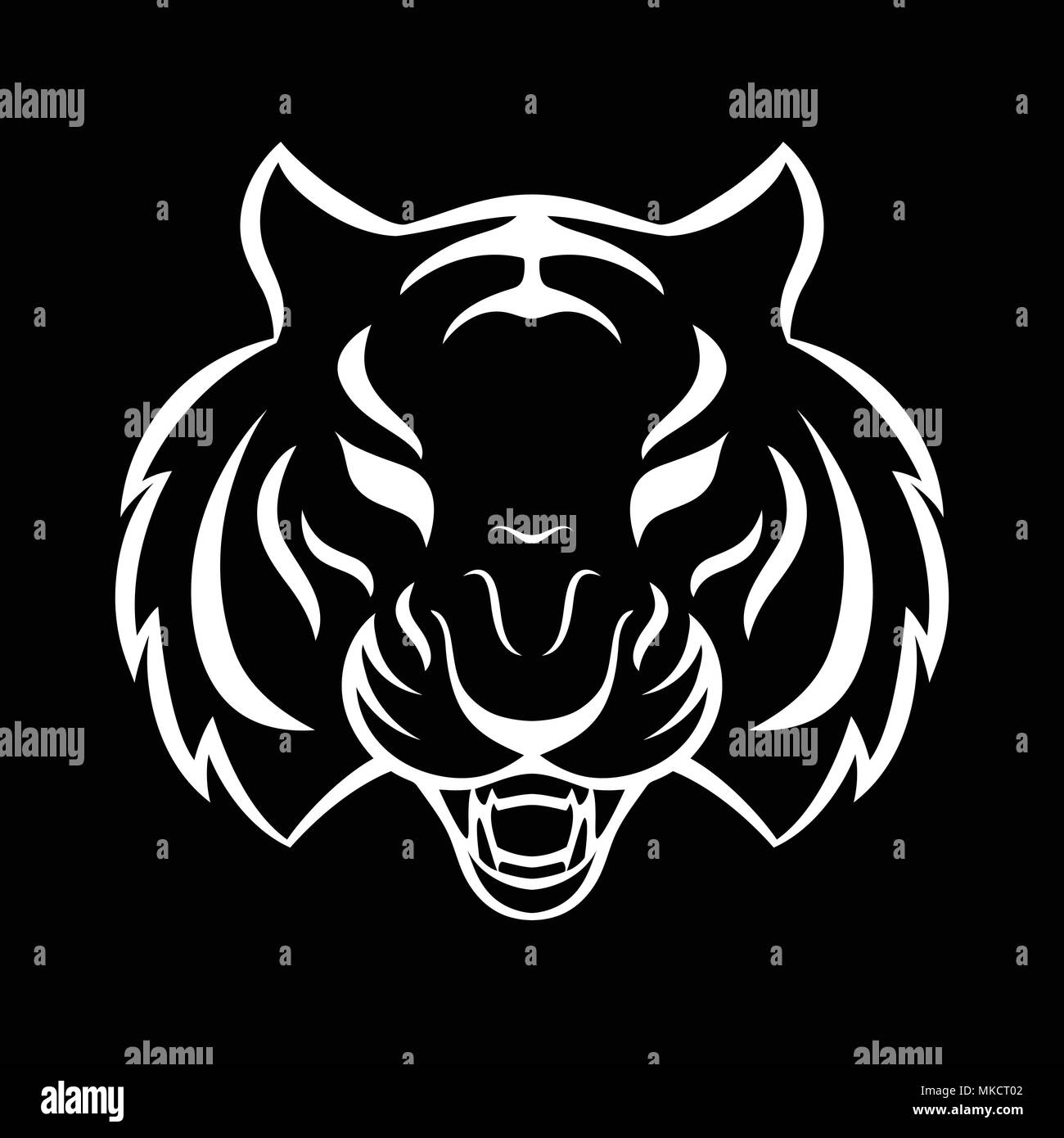 Tiger logo Black and White Stock Photos & Images - Alamy
