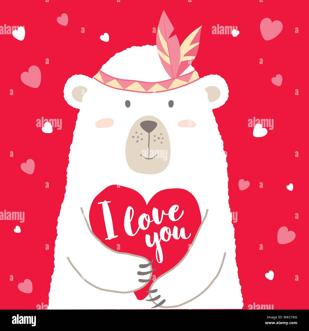 Cute Panda Bear Cartoon Holding Love You Label Stock Vector - Illustration  of bear, holding: 212400880