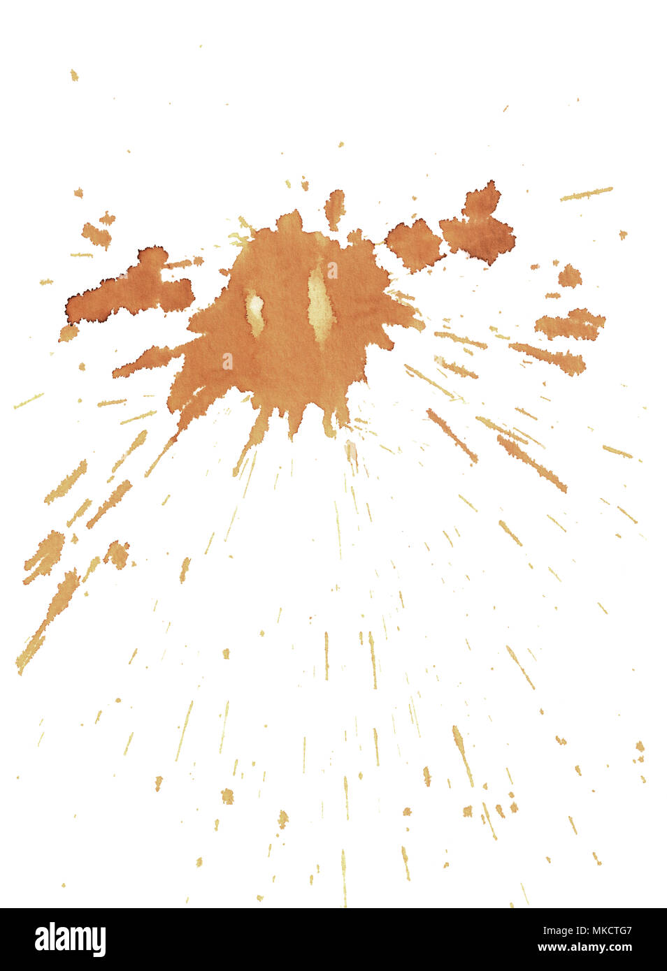 Coffee stains on white background Stock Photo