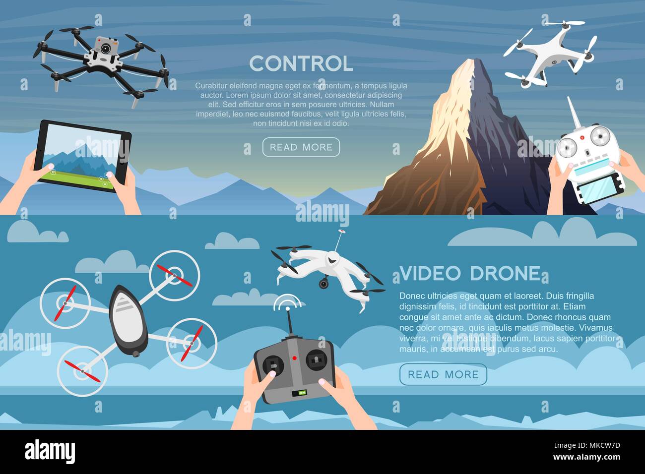 Modern air drones for card and remote control. Video and photo and ...