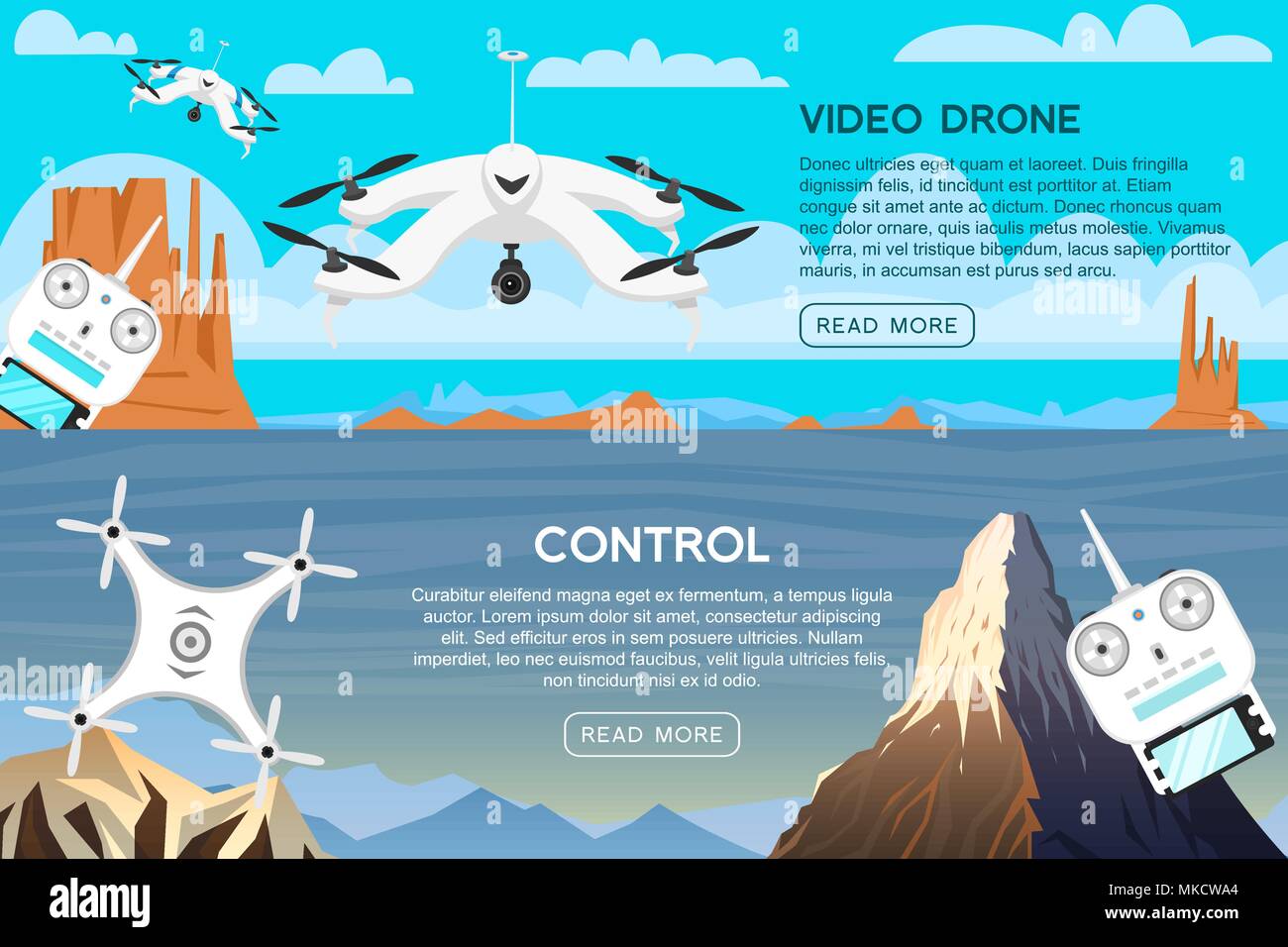Modern air drones for card and remote control. Video and photo. Science ...