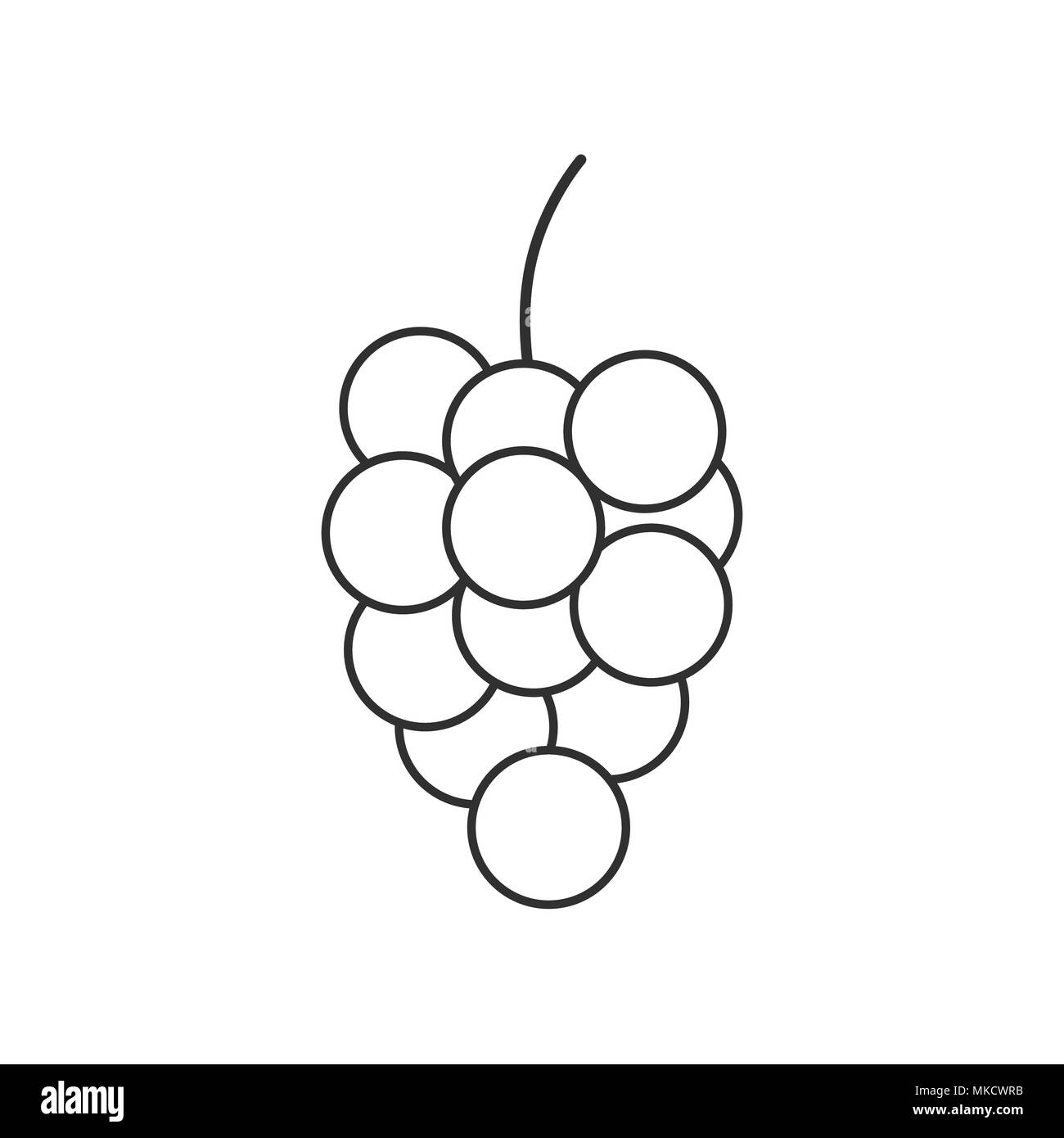 Bunches of grapes icon in black flat outline design. Stock Vector