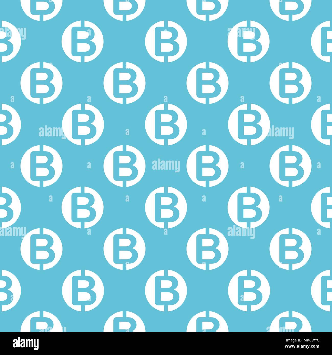Vector seamless pattern with bitcoins. Cryptocurrency repeating background. Stock Vector