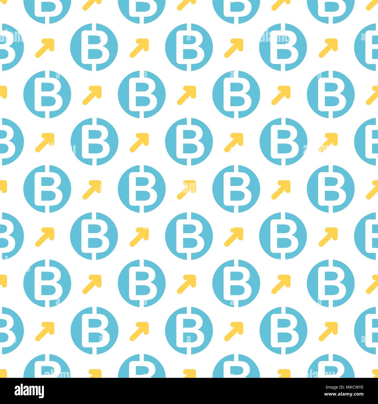 Vector seamless pattern with bitcoins. Cryptocurrency repeating background. Stock Vector