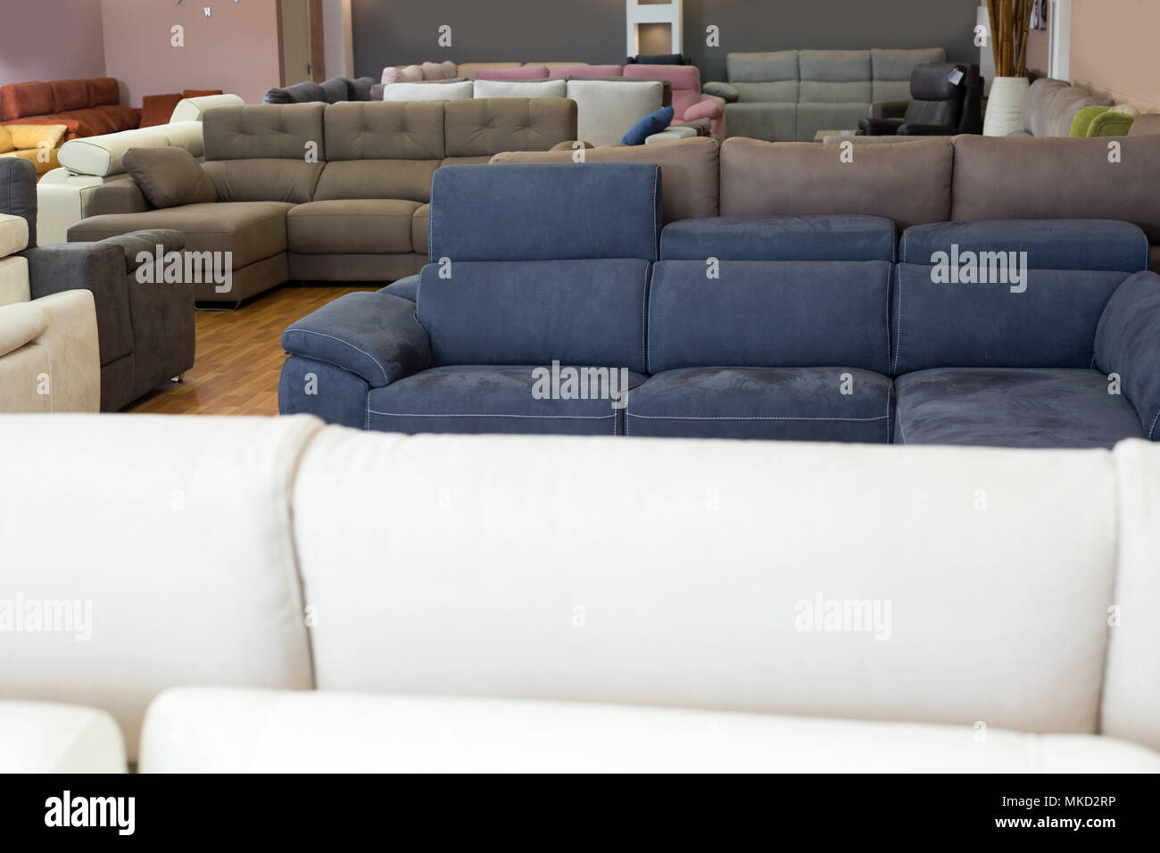 A variety of sofas in the furniture store Stock Photo Alamy