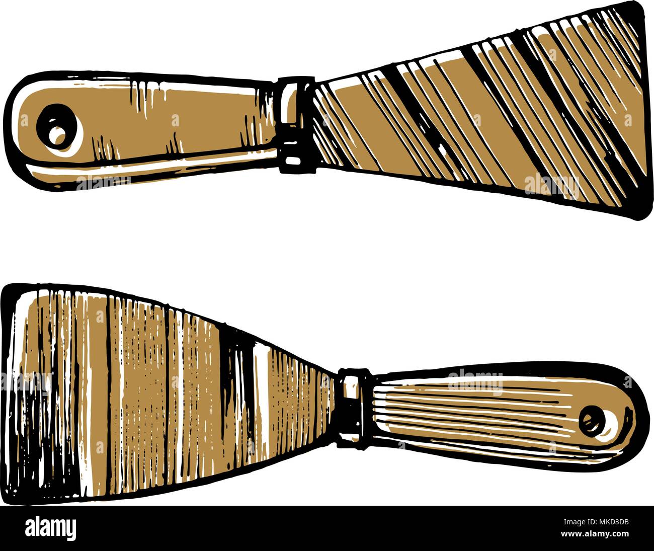 construction spatula sketch Stock Vector