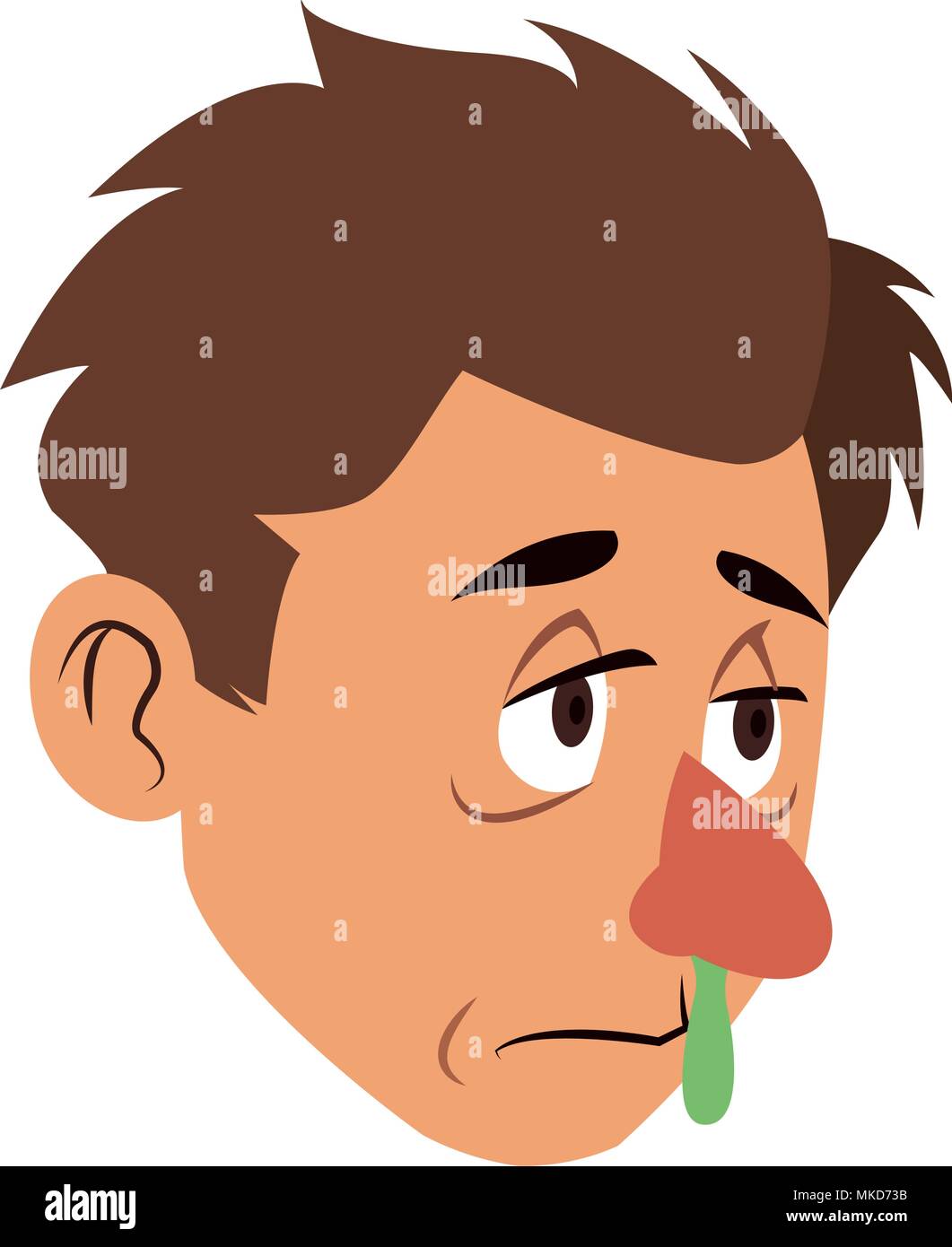 Sick man face Stock Vector