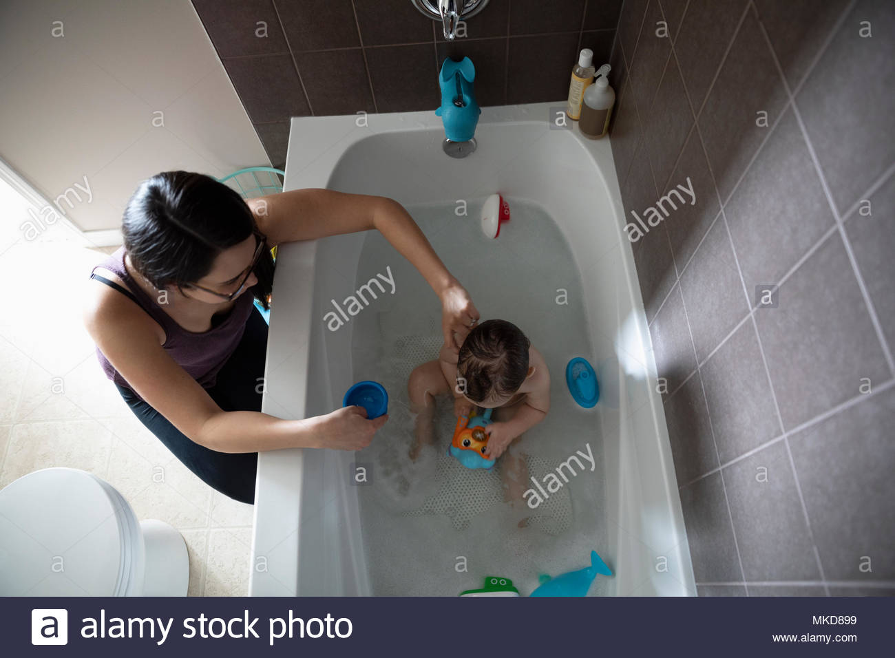 Mother bathing son hires stock photography and images Alamy