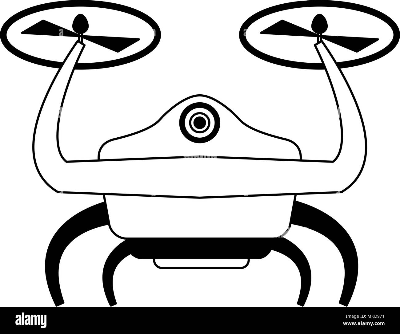 Aerial drone technology on black and white Stock Vector Image & Art - Alamy