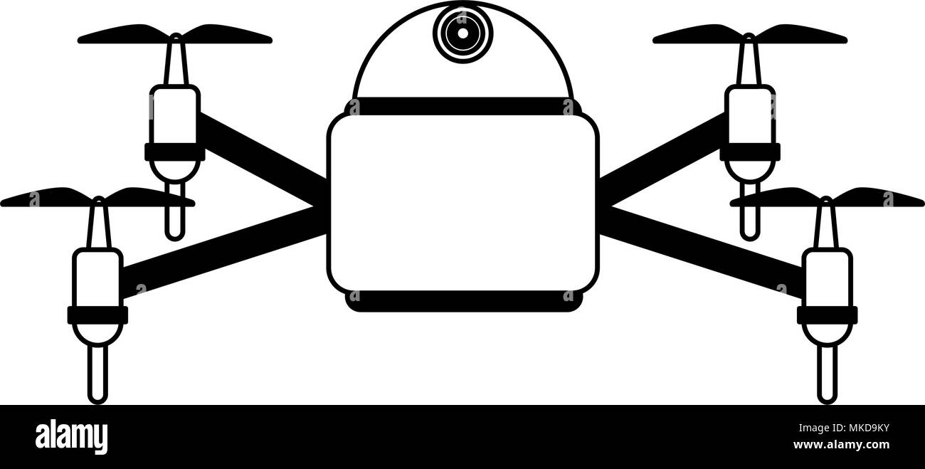 Aerial drone technology on black and white Stock Vector Image & Art - Alamy