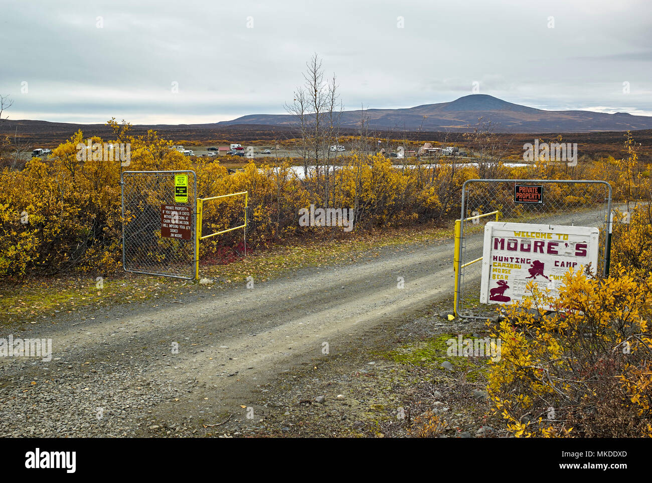 Hunting camp, Denali Highway from Paxson to Cantwell, Alaska, USA