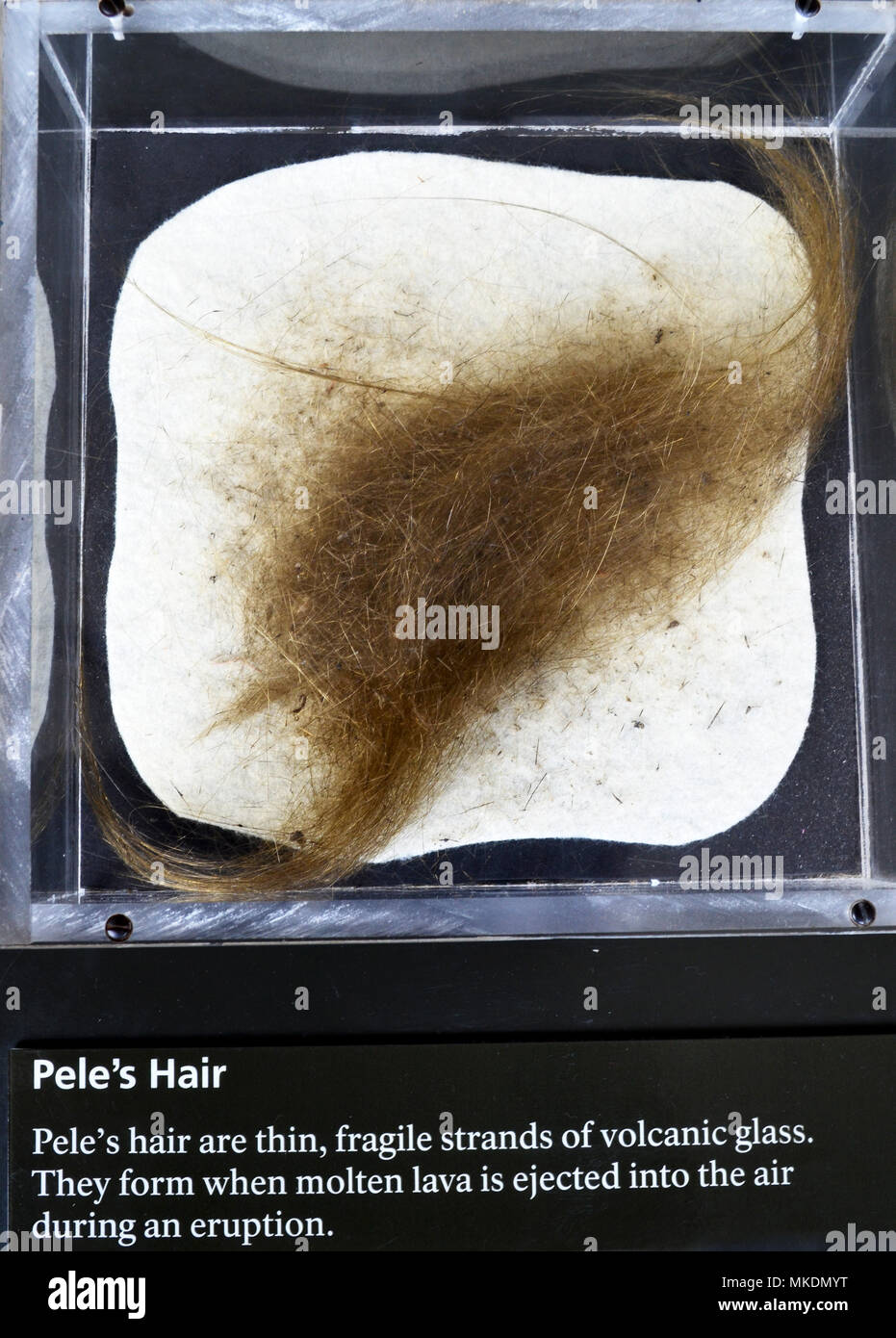 Peles Hair Strands Of Volcanic Glass That Form When Molten Lava Is Ejected Into The Air During An Eruption Stock Photo Alamy