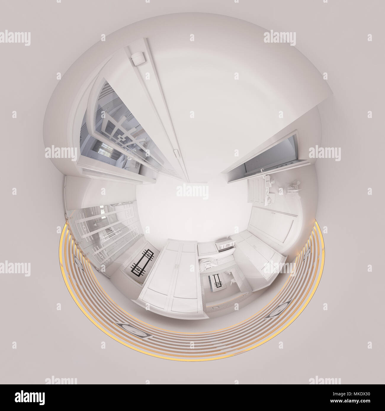 3d illustration 360 degree panorama hall interior design Stock Photo ...