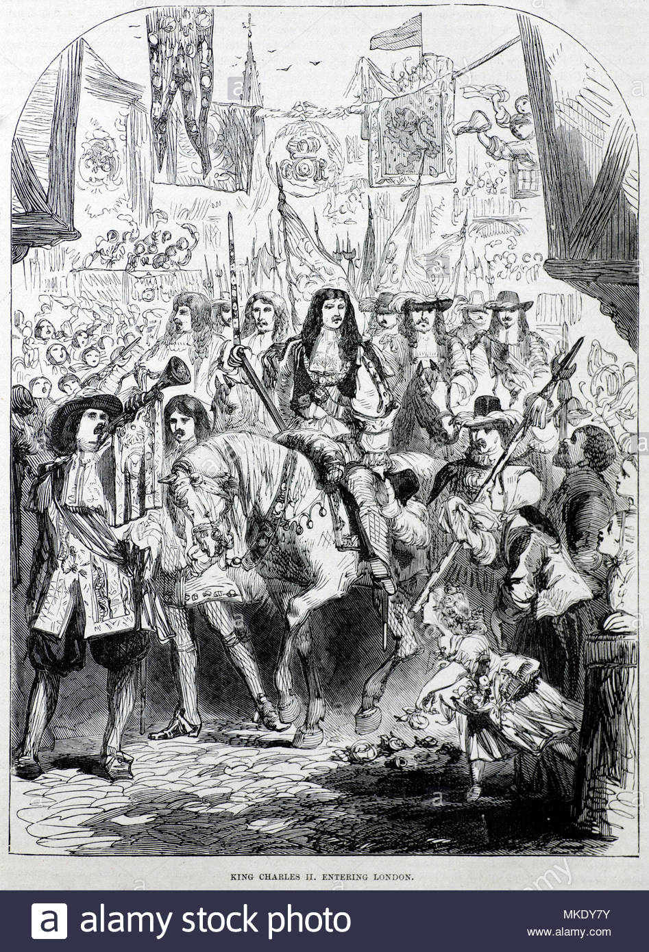 Charles Ii Arriving In London 29th May 1660 After His Journey From Dover Charles Ii 1630 1685 Was King Of England Scotland And Ireland He Was King Of Scotland From Charles Ii Arriving In London 29th May 1660 After His Journey From Dover Charles Ii 1630 1685 Was King Of England Scotland And Ireland He Was King Of Scotland From