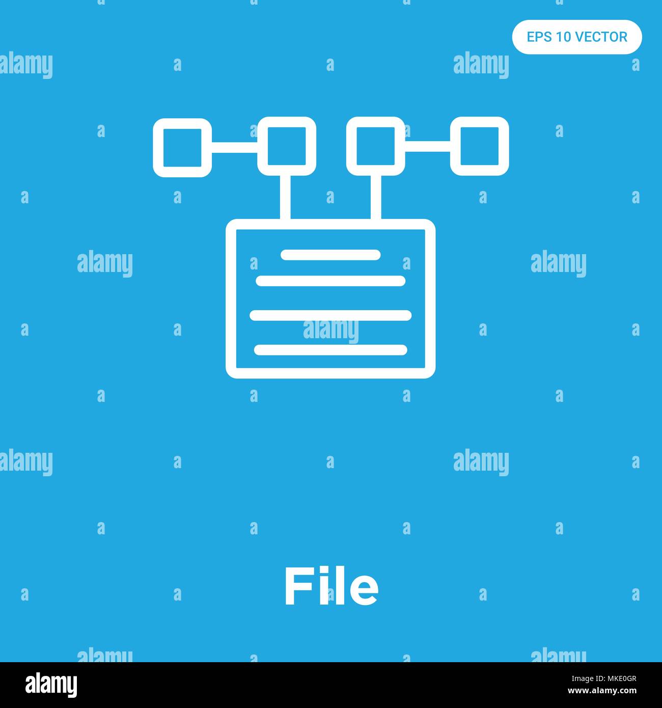 File vector icon isolated on blue background, sign and symbol Stock ...