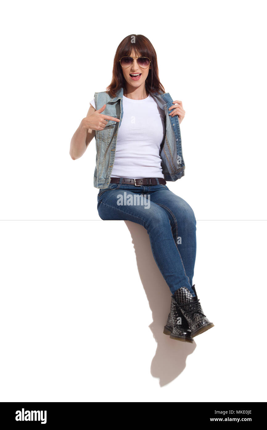 Vest top jeans Cut Out Stock Images & Pictures - Alamy