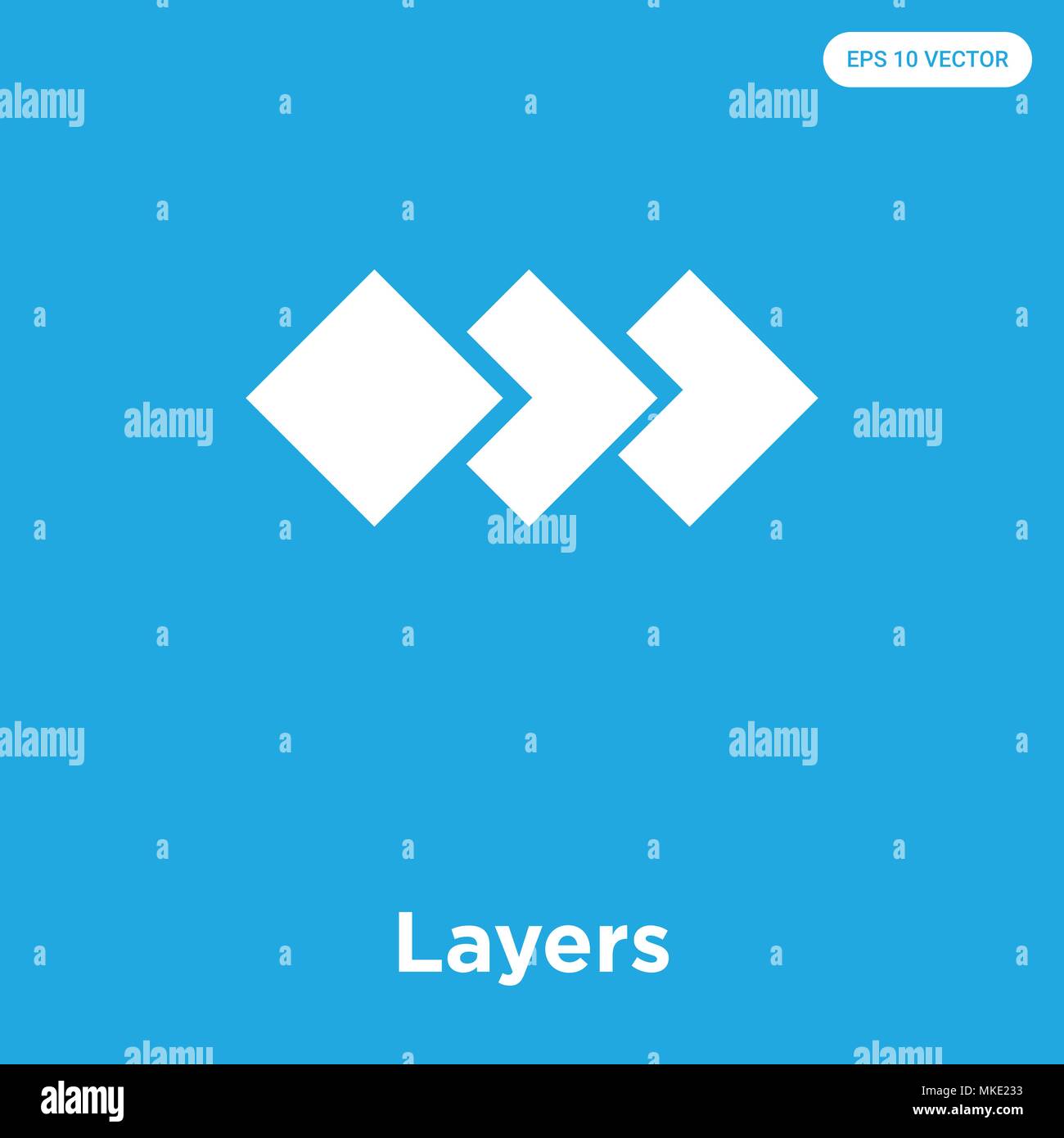 Layers vector icon isolated on blue background, sign and symbol Stock ...