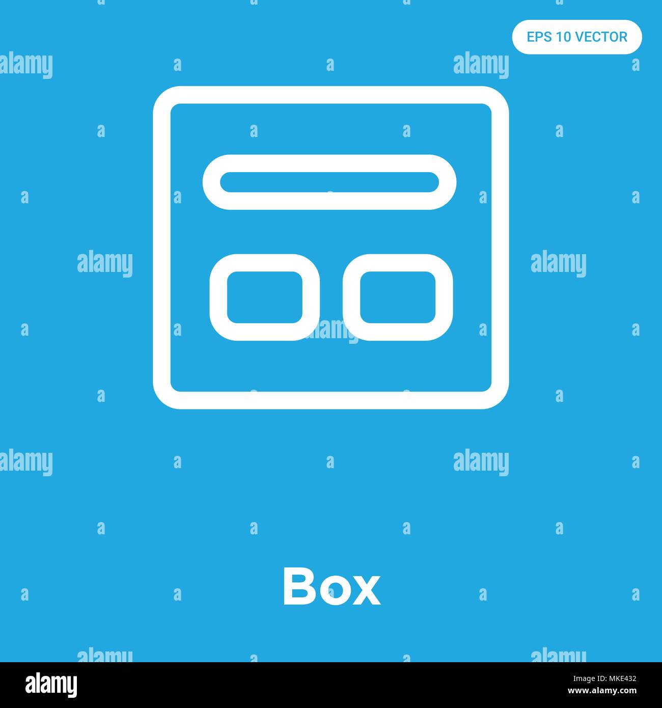Box vector icon isolated on blue background, sign and symbol Stock ...
