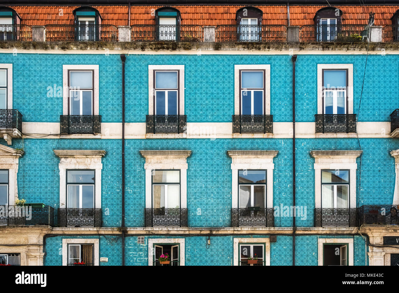 Colourful house in colourful Portugal Stock Photo