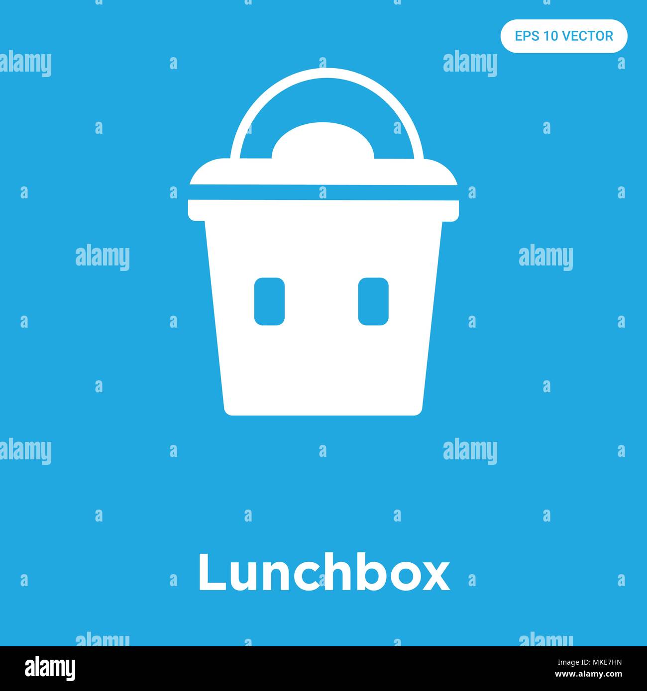 Lunchbox Vector Icon Isolated On Blue Background Sign And Symbol Lunchbox Vector Icon Isolated On Blue Background Sign And Symbol