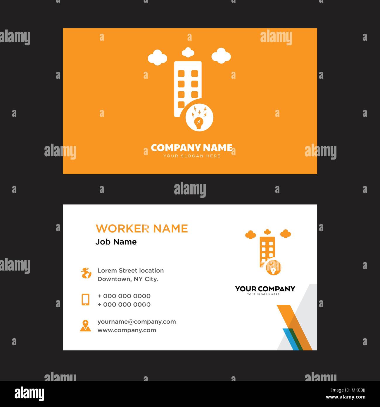 Smart city business card design template, Visiting for your company ...