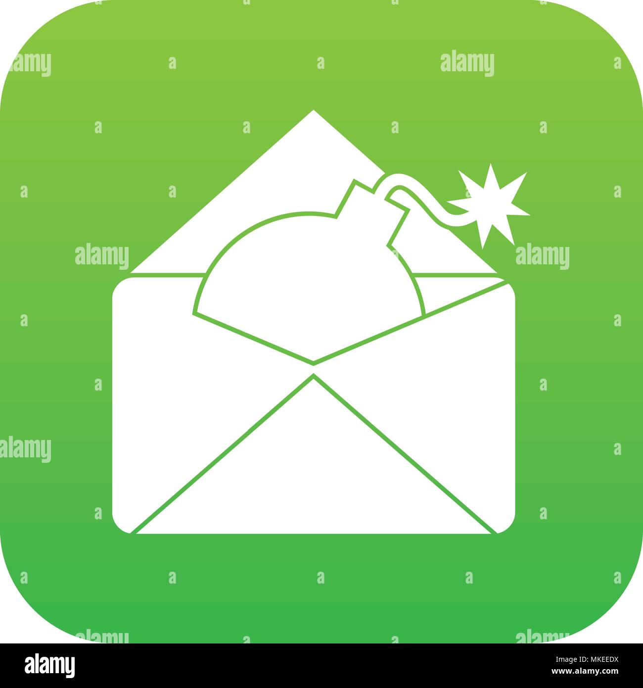 Envelope with bomb icon digital green Stock Vector Image & Art - Alamy