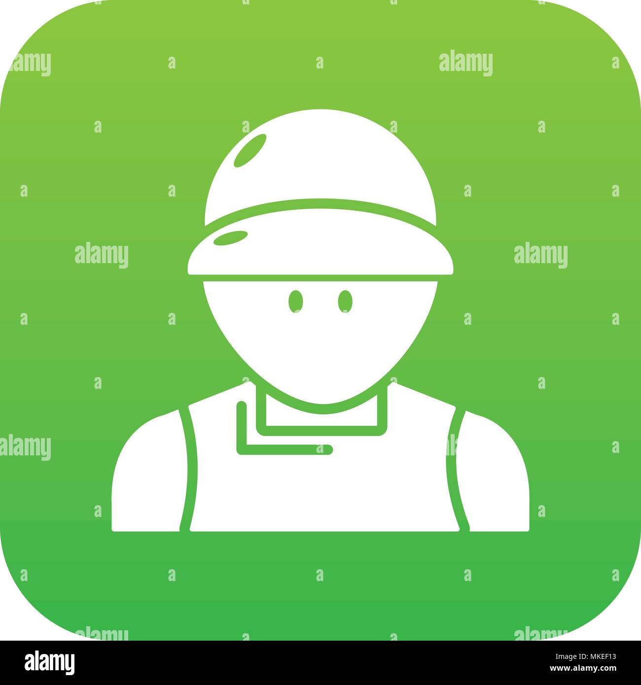 Plumber man icon green vector Stock Vector