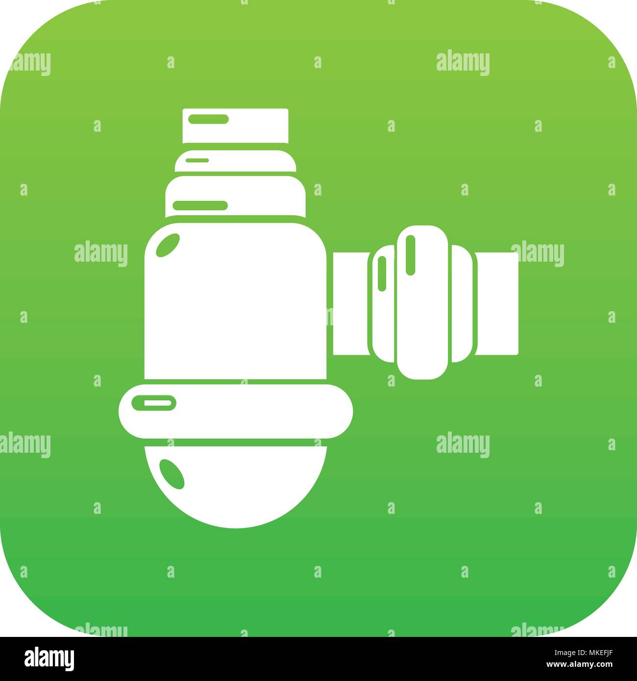 Sewage siphon icon green vector Stock Vector