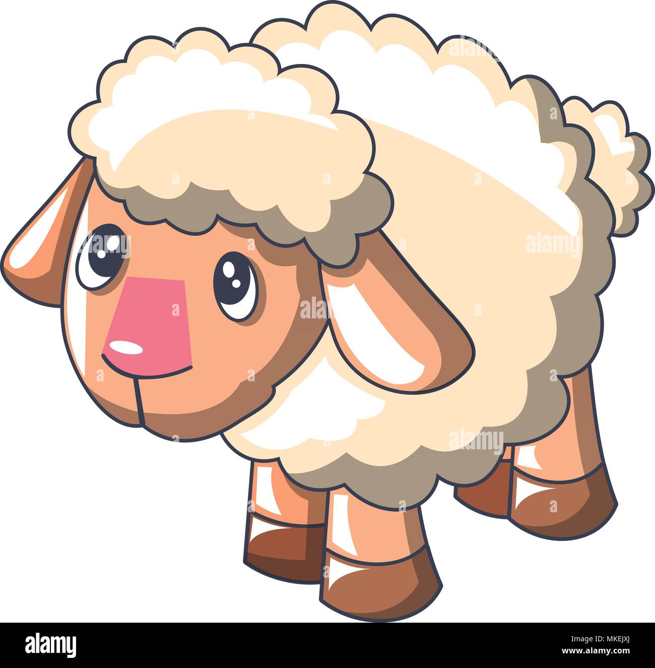 Sheep Cartoon Drawing Illustration Stock Photos & Sheep Cartoon Drawing ...