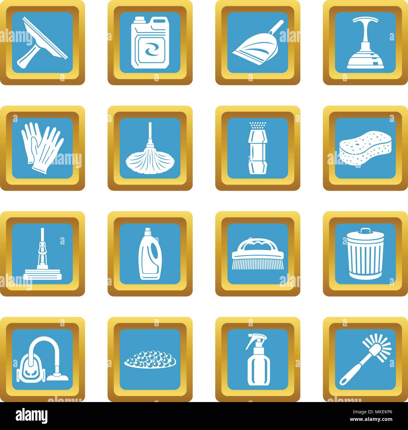 Cleaning icons set sapphirine square vector Stock Vector Image & Art ...