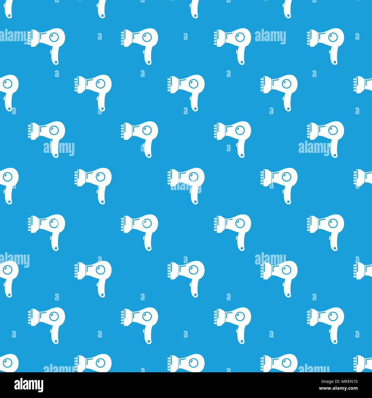 Hair dryer pattern vector seamless blue Stock Vector