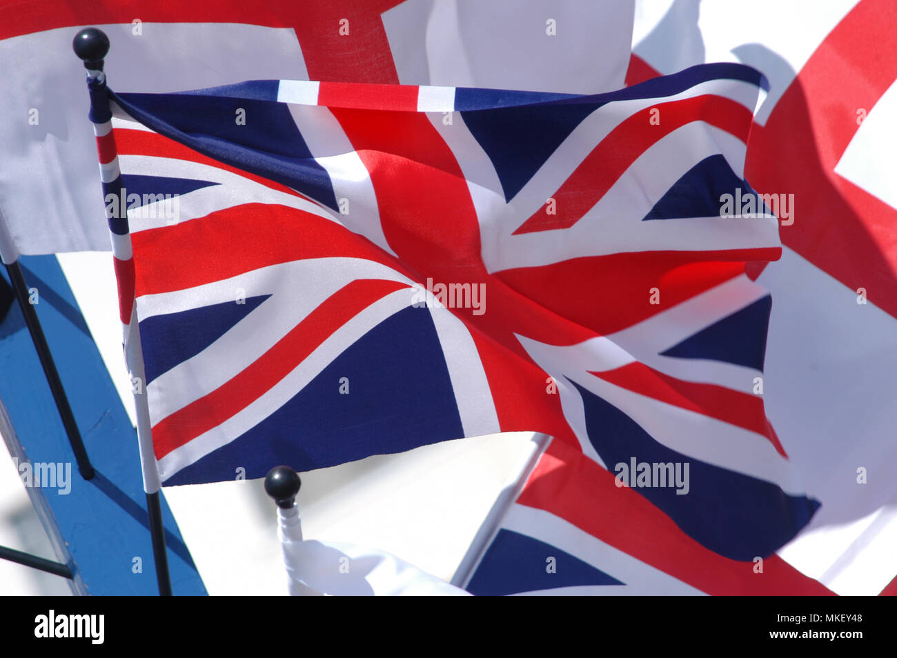 union jack and st British flags Stock Photo Alamy