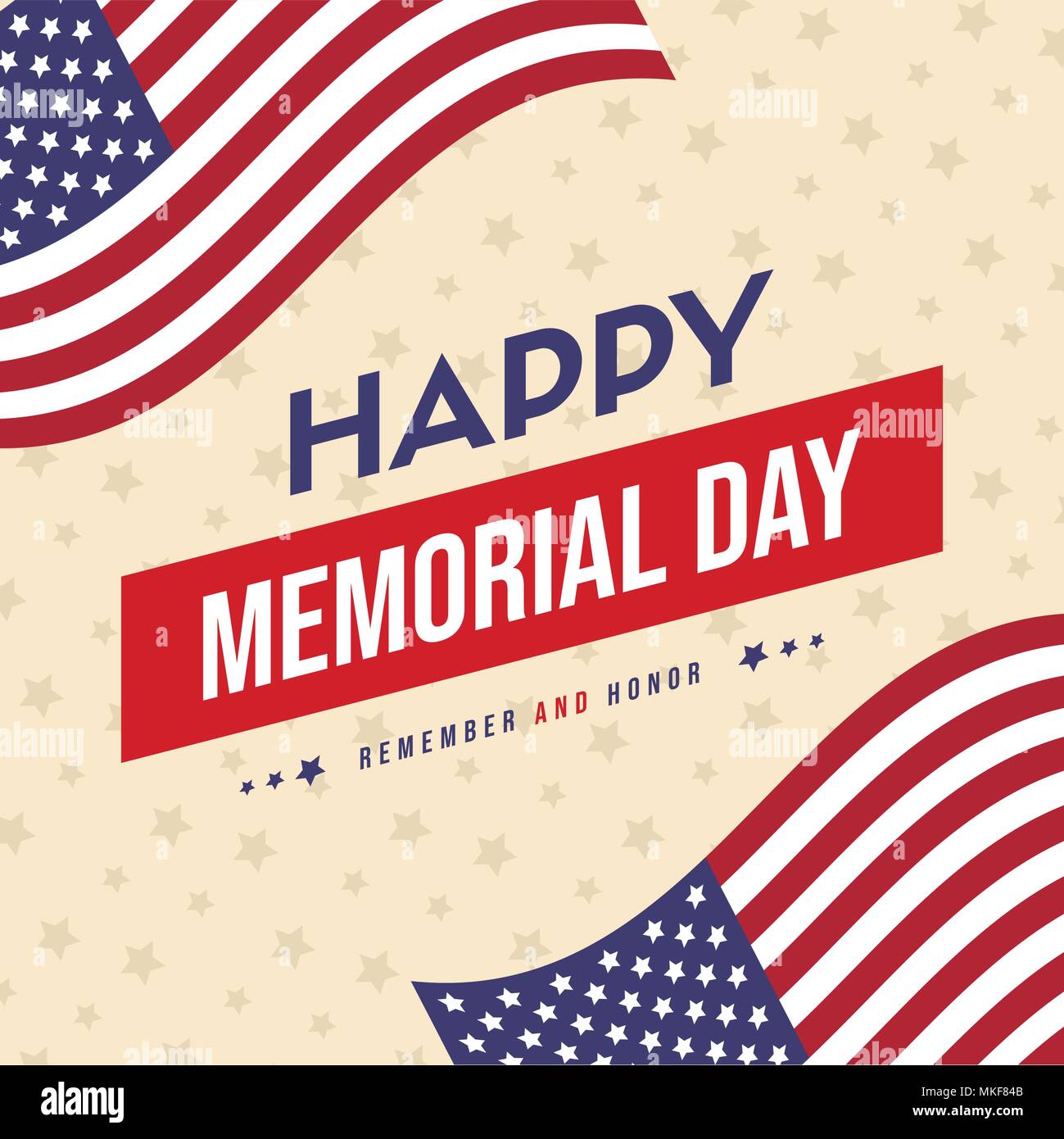 Happy memorial day greeting card with flag Stock Vector Image & Art - Alamy
