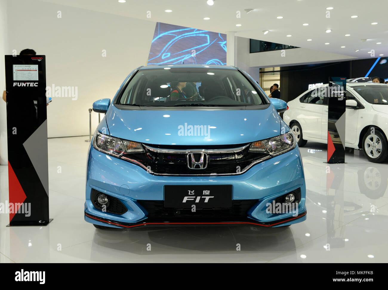 A Honda Fit hybrid on the GAC Honda stand at the Auto China 2018 motor show in Beijing Stock Photo