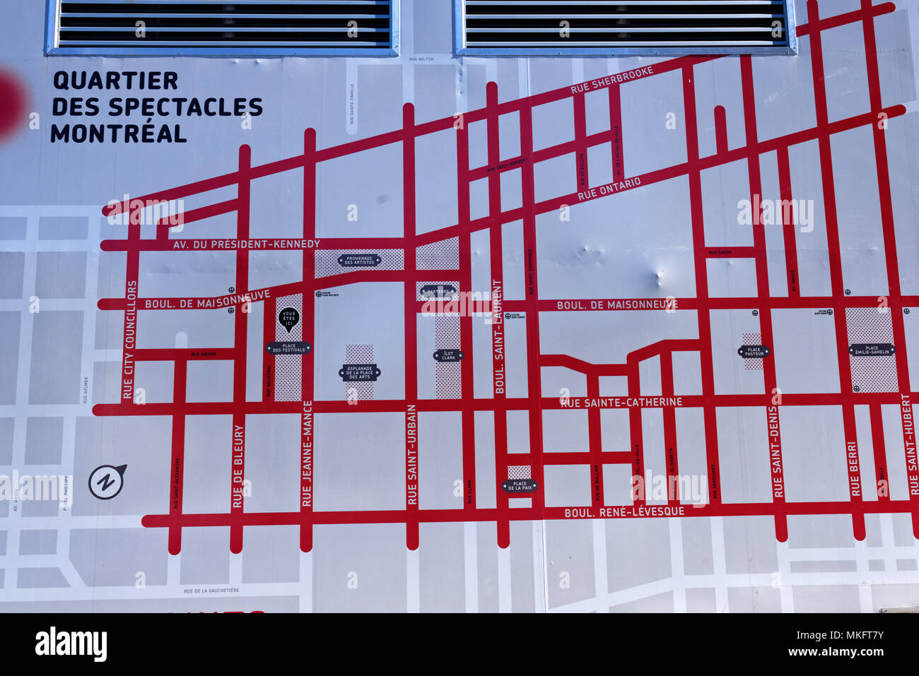 A Map Of Montreal S Quartier Des Spectacles Entertainment District Painted On Anaircon Unit Stock Photo Alamy A Map Of Montreal S Quartier Des Spectacles Entertainment District Painted On Anaircon Unit Stock Photo Alamy