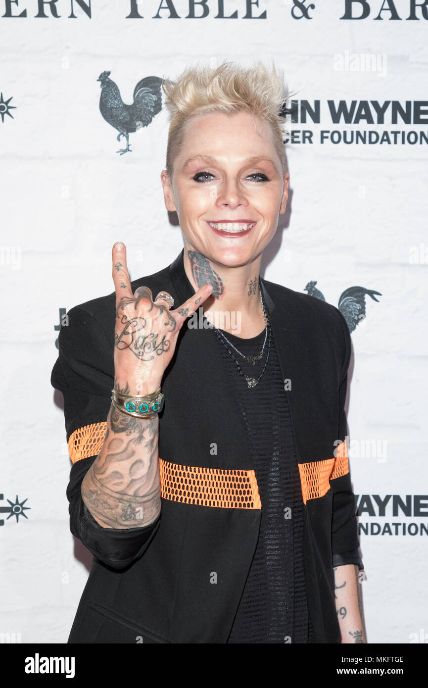 Grand Opening of Yardbird Southern Table & Bar Los Angeles at the Beverly Center featuring the performance of Runaway June country group and music from KJ Jus Ske in Los Angeles  Featuring: Otep Shamaya Where: Los Angeles, California, United States When: 06 Apr 2018 Credit: Sheri Determan/WENN.com Stock Photo