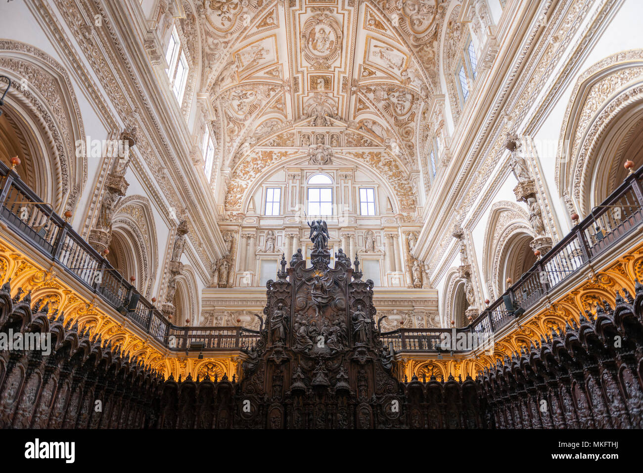 Choir Decorated And Gilded Choir Stalls With Vaulted Ceilings